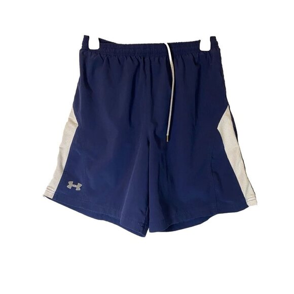 UNDER ARMOUR MENS SIZE SMALL RUNNING SHORTS LINED NAVY 32 - Picture 1 of 2